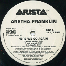 Aretha Franklin Here We Go Again Vinyl 12" USED