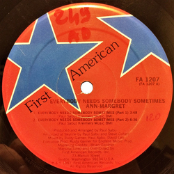 Ann Margret Everybody Needs Somebody Sometimes Vinyl 12" USED