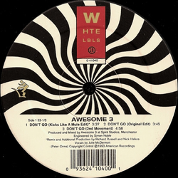 Awesome 3 Don't Go / Headstrong Vinyl 12" USED