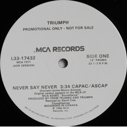 Triumph (2) Never Say Never Vinyl 12" USED