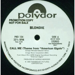 Blondie / Giorgio Moroder Call Me / Night Drive Vinyl 12" USED