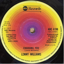 Lenny Williams Choosing You Vinyl 7" USED