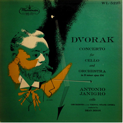 Antonín Dvořák / Antonio Janigro / Orchester Der Wiener Staatsoper / Dean Dixon (2) Concerto For Cello And Orchestra In B Minor Opus 104 Vinyl LP USED