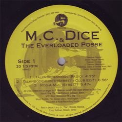 MC Dice / The Everloaded Posse Talknbodemdogs Vinyl 12" USED
