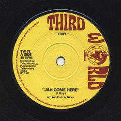 I-Roy Jah Come Here Vinyl 7" USED
