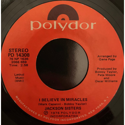 Jackson Sisters I Believe In Miracles / (Why Can't We Be) More Than Just Friends Vinyl 7" USED