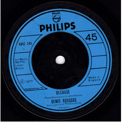 Demis Roussos Because Vinyl 7" USED