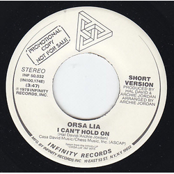 Orsa Lia I Can't Hold On Vinyl 7" USED