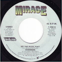 Shannon Let The Music Play Vinyl 7" USED
