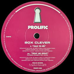 Box Clever Talk To Me / Treat Me Right Vinyl 12" USED