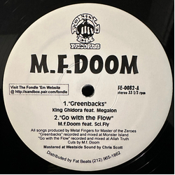 MF Doom Greenbacks / Go With The Flow Vinyl 12" USED