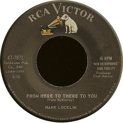 Hank Locklin From Here To There To You Vinyl 7" USED