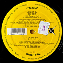 Junkie XL Def Beat Vinyl 12" USED