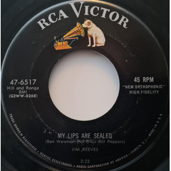 Jim Reeves My Lips Are Sealed Vinyl 7" USED