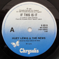 Huey Lewis & The News If This Is It Vinyl 7" USED