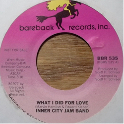 Inner City Jam Band What I Did For Love Vinyl 7" USED