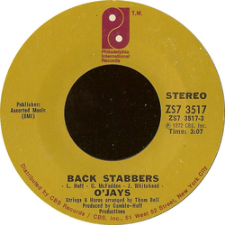 The O'Jays Back Stabbers Vinyl 7" USED