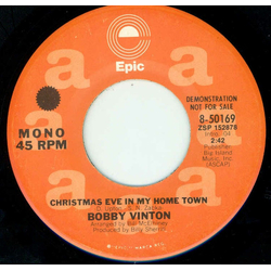 Bobby Vinton Christmas Eve In My Hometown Vinyl 7" USED