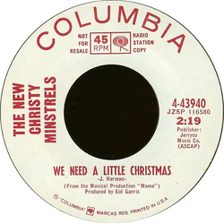 The New Christy Minstrels We Need A Little Christmas Vinyl 7" USED