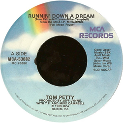 Tom Petty Runnin' Down A Dream Vinyl 7" USED