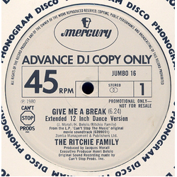 The Ritchie Family / Village People Give Me A Break / Can't Stop The Music Vinyl 12" USED