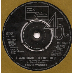 Stevie Wonder I Was Made To Love Her / Never Had A Dream Come True USED VINYL 7INCH SINGLE