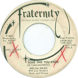 Melva Niles Some One You Know USED VINYL 7INCH 45 RPM PROMO