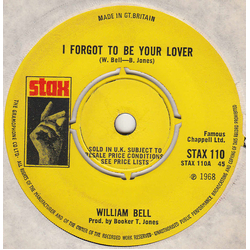William Bell I Forgot To Be Your Lover Vinyl 7" USED