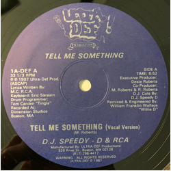 D.J. Speedy-D / RCA Tell Me Something Vinyl 12" USED