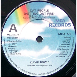 David Bowie / Giorgio Moroder Cat People (Putting Out Fire) (From The Original Soundtrack) Vinyl 7" USED