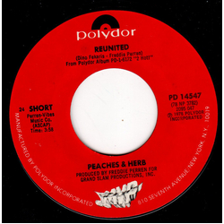 Peaches & Herb Reunited Vinyl 7" USED