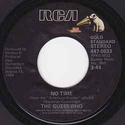 The Guess Who No Time / These Eyes Vinyl 7" USED