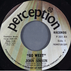 John Simson (2) Go West Vinyl 7" USED
