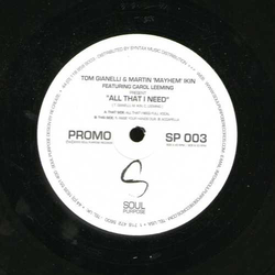 Tom Gianelli / Martin Ikin All That I Need Vinyl 12" USED