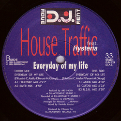 House Traffic / Hysteria (7) Everyday Of My Life Vinyl 12" USED