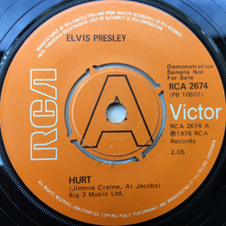 Elvis Presley Hurt Vinyl 7" USED
