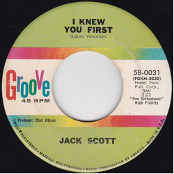 Jack Scott I Knew You First Vinyl 7" USED