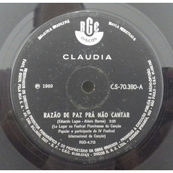 Claudia (6) Razão De Paz Prá Não Cantar Vinyl 7" USED