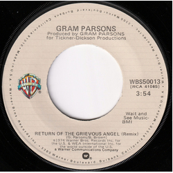 Gram Parsons Return Of The Grievous Angel / Hearts On Fire Vinyl 7" USED