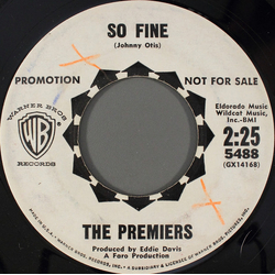 The Premiers So Fine Vinyl 7" USED