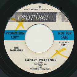 The Fairlanes (9) Lonely Weekends / Surf Train Vinyl 7" USED
