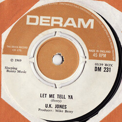 U.K. Jones Let Me Tell Ya VINYL 7" USED