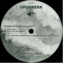 Opuswerk Settlements For Equals EP Vinyl 12" USED