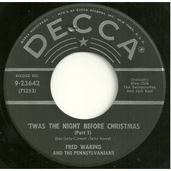 Fred Waring & The Pennsylvanians 'Twas The Night Before Christmas Vinyl 7" USED