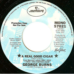 George Burns A Real Good Cigar Vinyl 7" USED