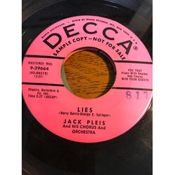 Jack Pleis And His Chorus / Jack Pleis And His Orchestra Lies / Hey There USED VINYL 7INCH 45 RPM PROMO