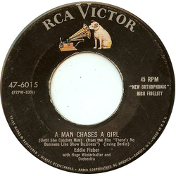 Eddie Fisher / Hugo Winterhalter's Orchestra And Chorus A Man Chases A Girl (Until She Catches Him) / (I'm Always Hearing) Wedding Bells Vinyl 7" USED