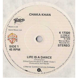 Chaka Khan Life Is A Dance Vinyl 7" USED