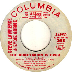 Steve & Eydie The Honeymoon Is Over USED VINYL 7INCH 45 RPM SINGLE PROMO MONO