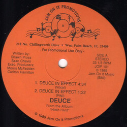 Deuce (2) Deuce In Effect USED VINYL 12INCH 33 S RPM PROMO STEREO